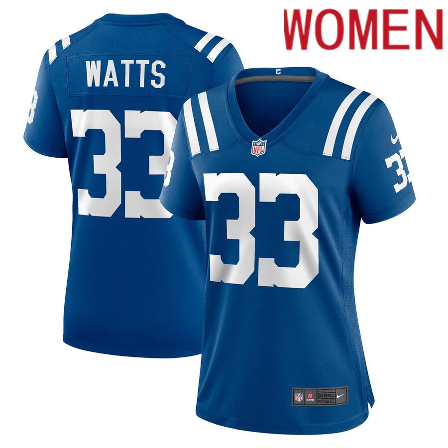 Women Indianapolis Colts 33 Armani Watts Nike Royal Player Game NFL Jersey